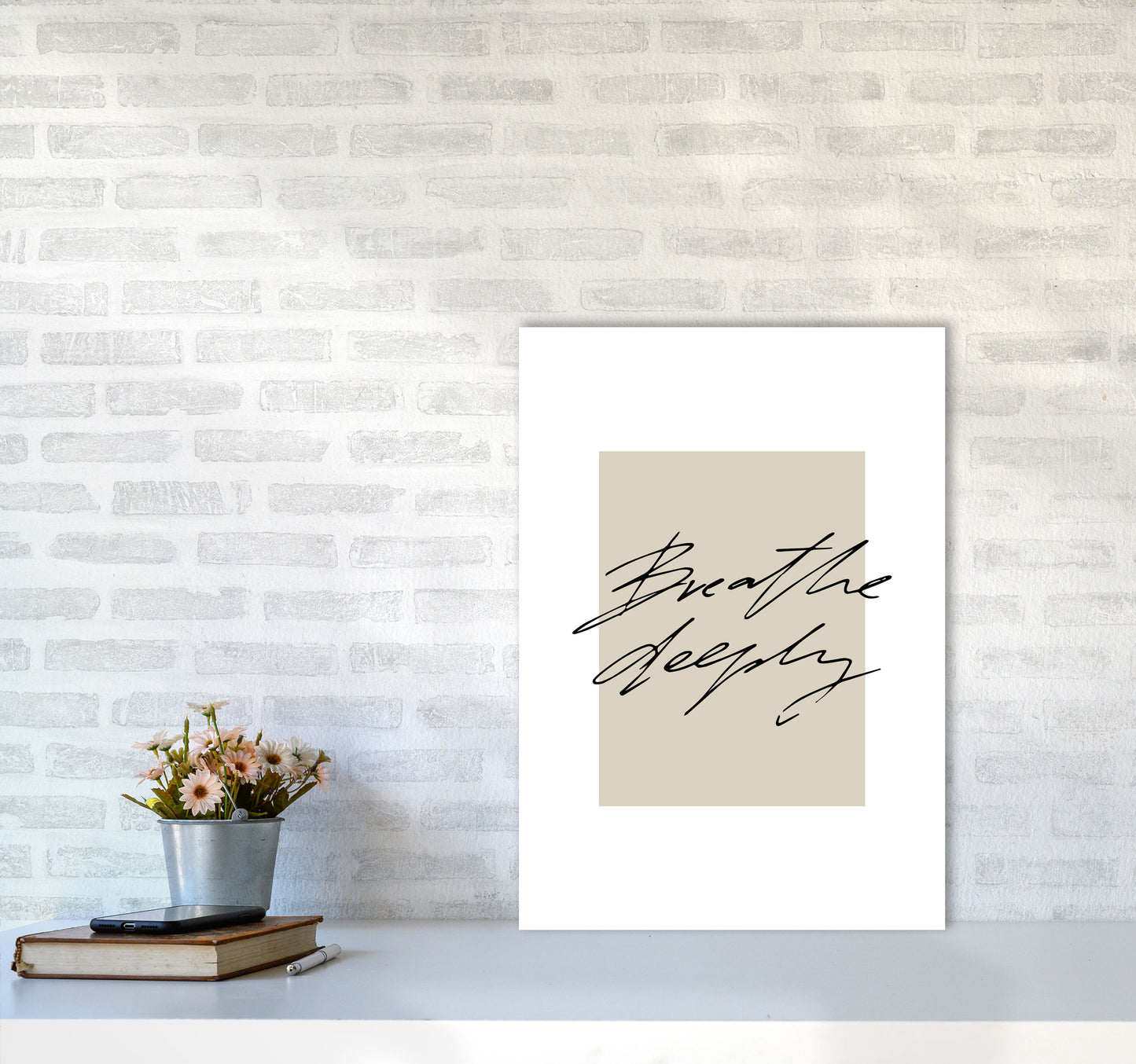 Breathe Deeply By Planeta444 A2 Black Frame