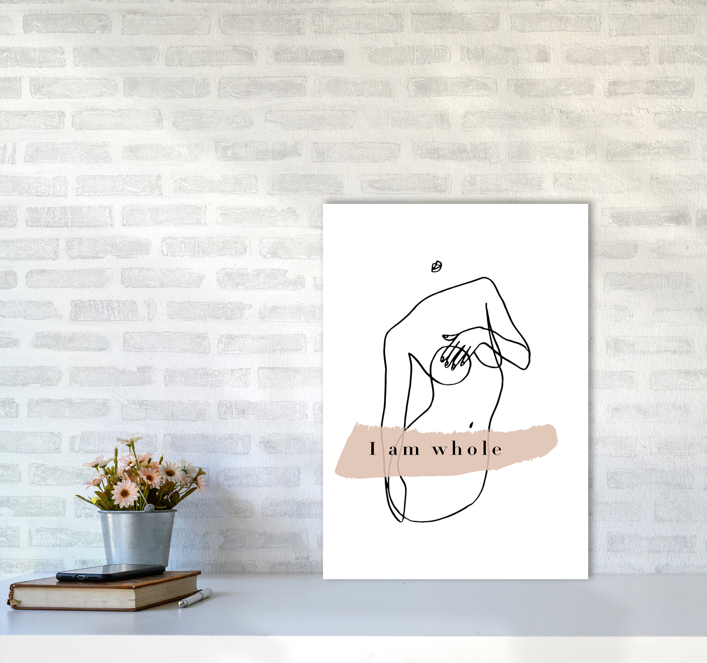 Covering Breasts With One Hand I Am Whole By Planeta444 A2 Black Frame