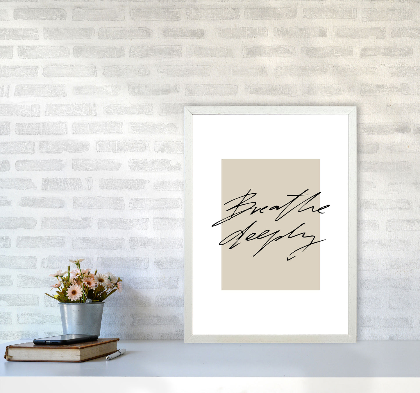 Breathe Deeply By Planeta444 A2 Oak Frame