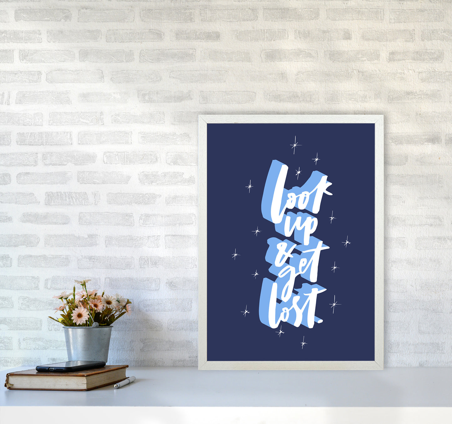 Look Up And Get Lost By Planeta444 A2 Oak Frame