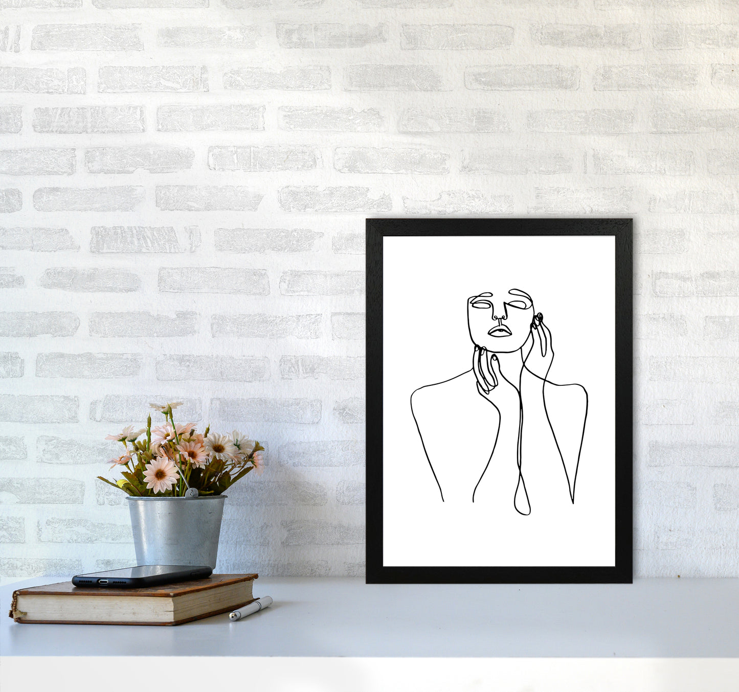 Touching Face With Hands By Planeta444 A3 White Frame