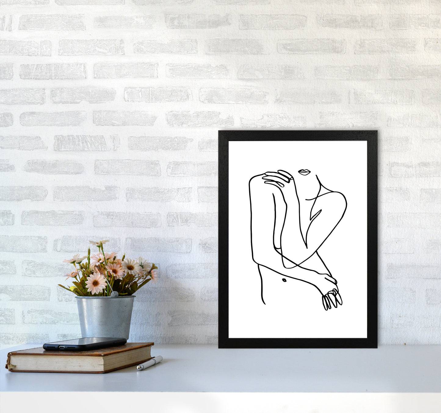 Hiding Front Pose By Planeta444 A3 White Frame