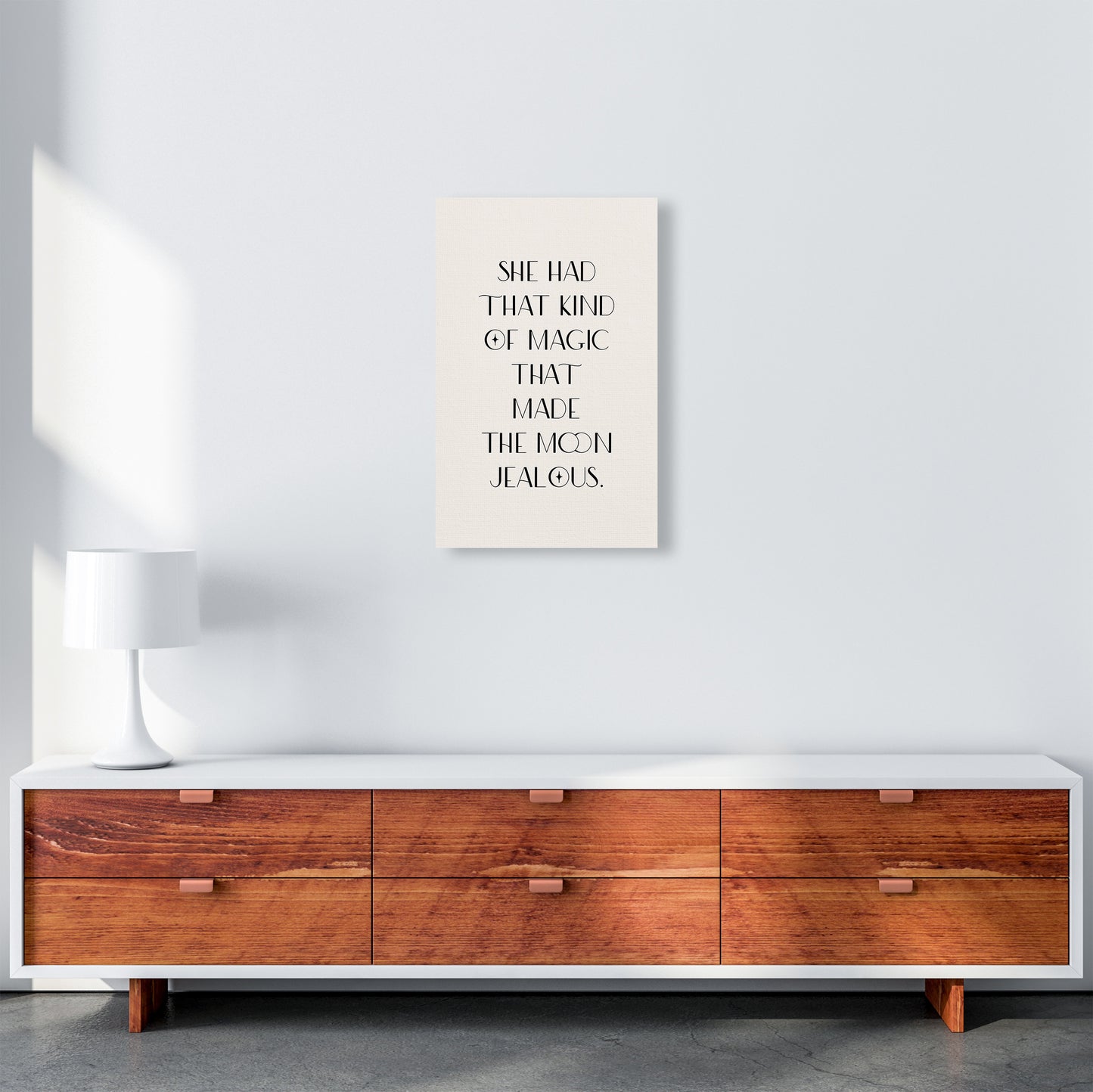 She Had That Kind Of Magic Black On Beige By Planeta444 A3 Canvas