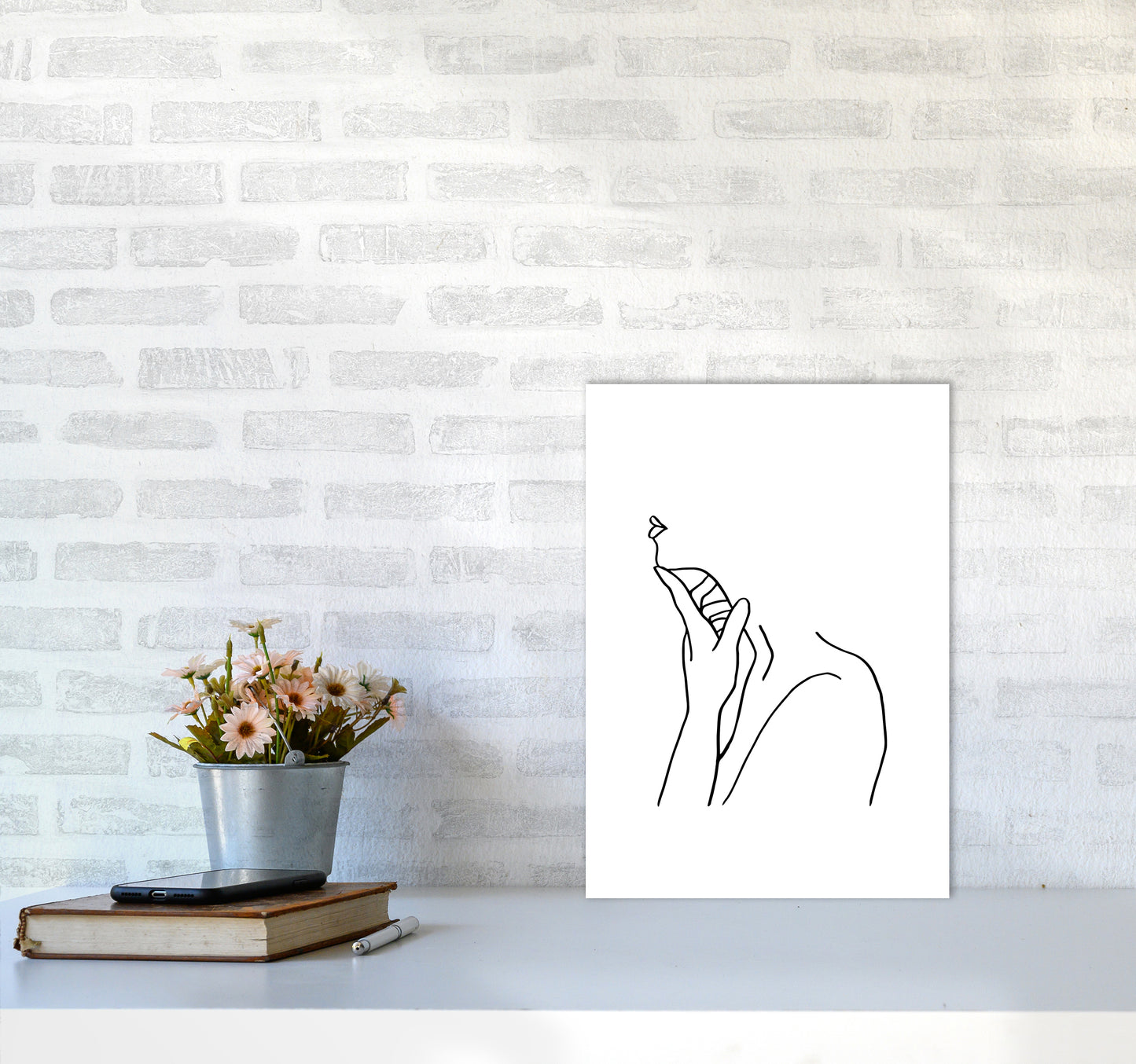 Finger On Chin By Planeta444 A3 Black Frame