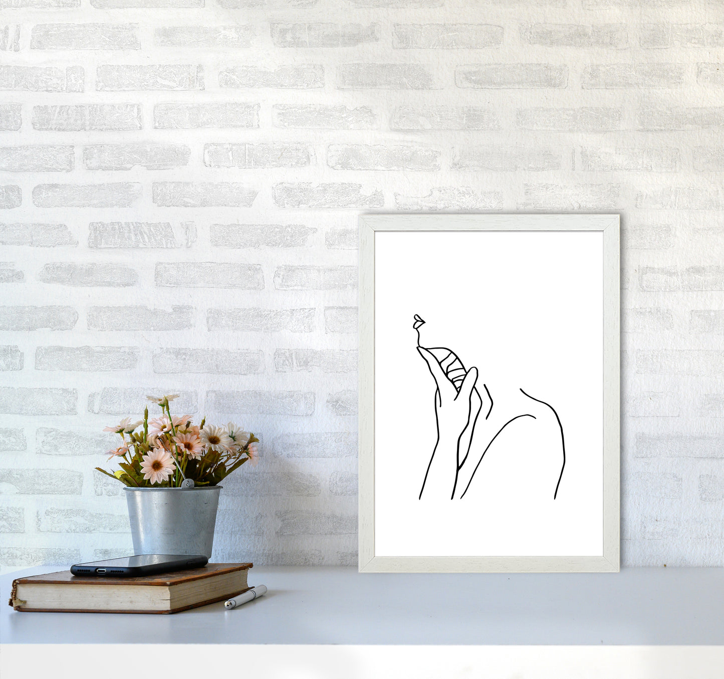 Finger On Chin By Planeta444 A3 Oak Frame