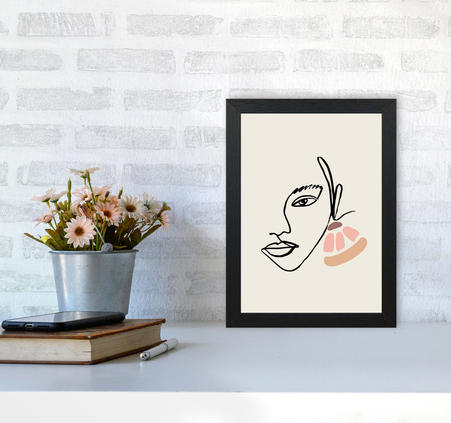 Boho Face With Earrings Sketch1 By Planeta444 A4 White Frame