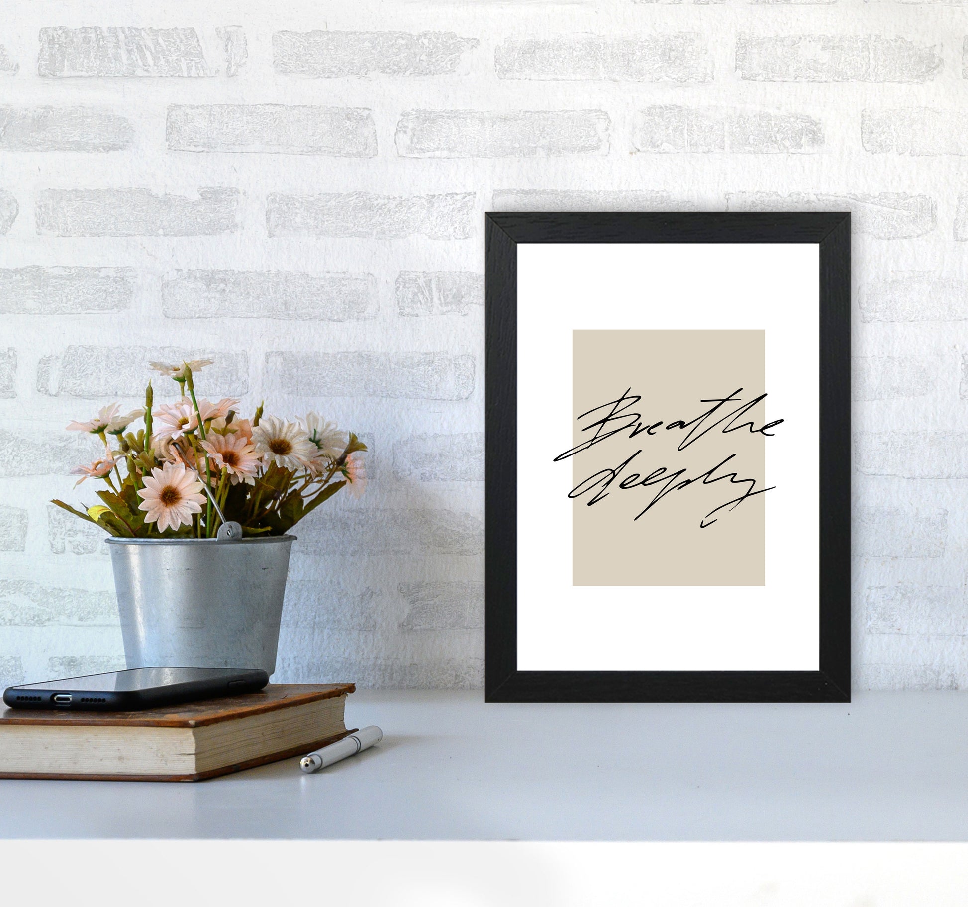 Breathe Deeply By Planeta444 A4 White Frame