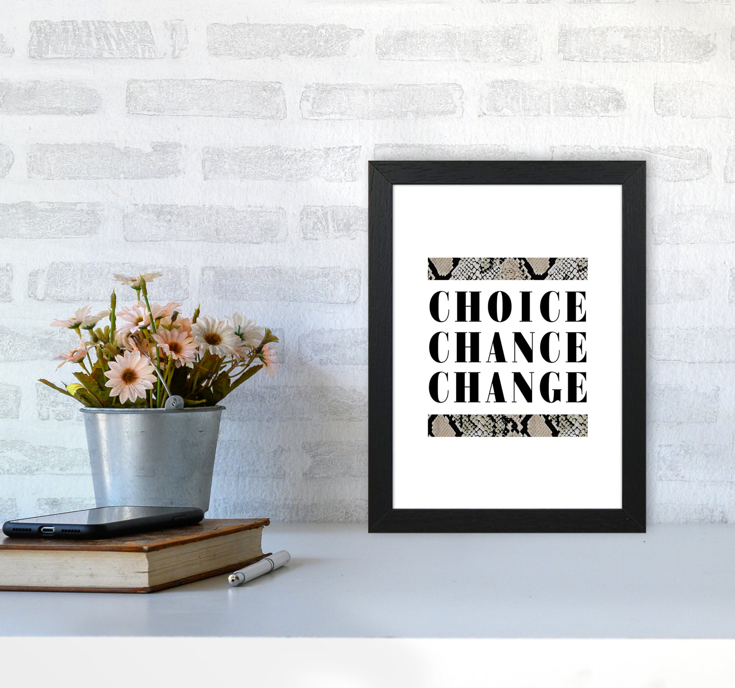 Choice Chance Change Snake By Planeta444 A4 White Frame