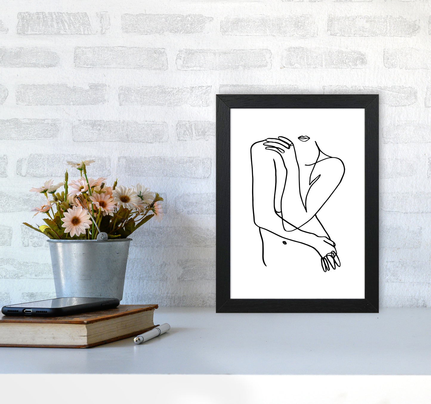 Hiding Front Pose By Planeta444 A4 White Frame