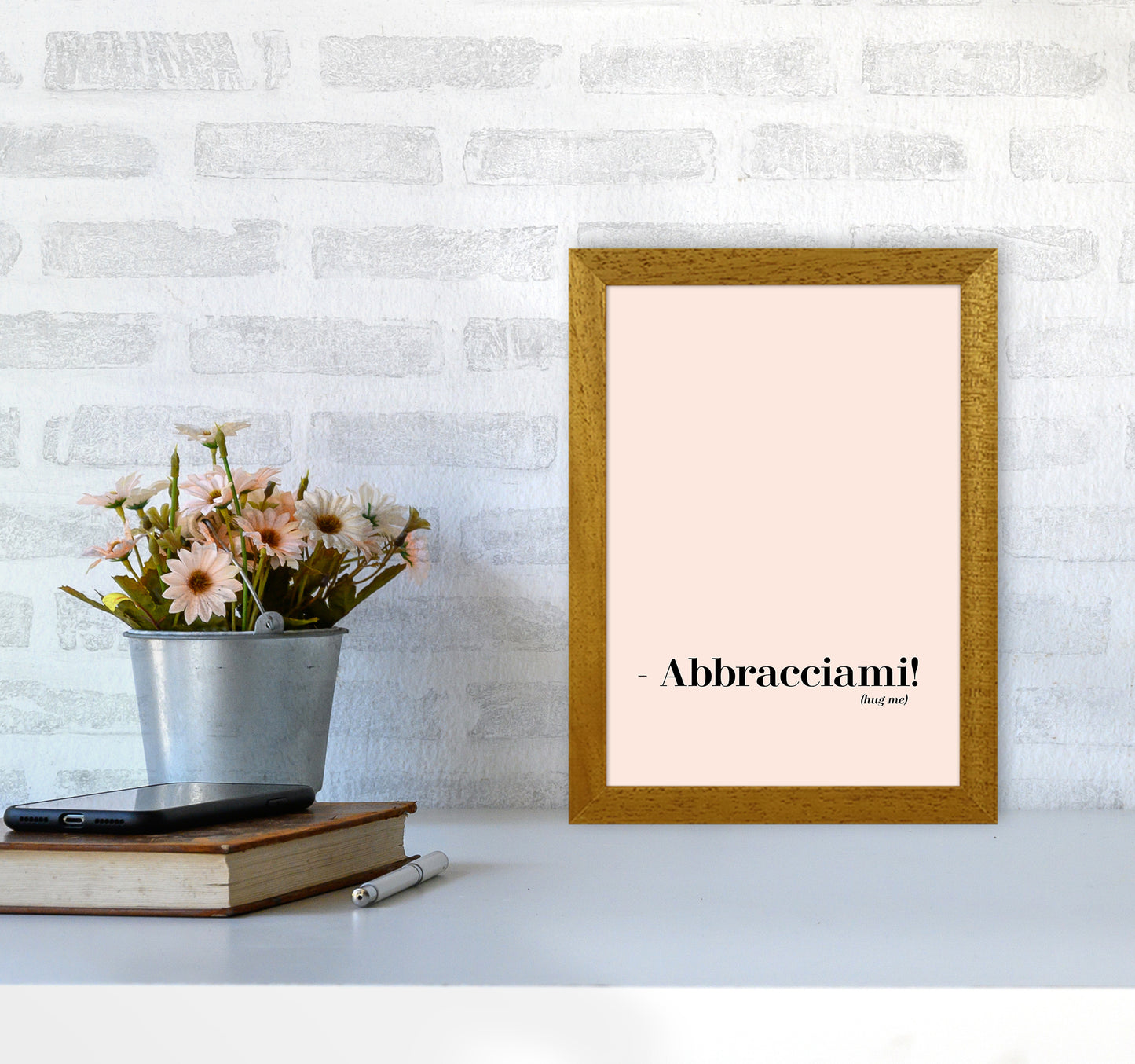 Abbracciami Modern Quote Art Print By Planeta444 A4 Print Only
