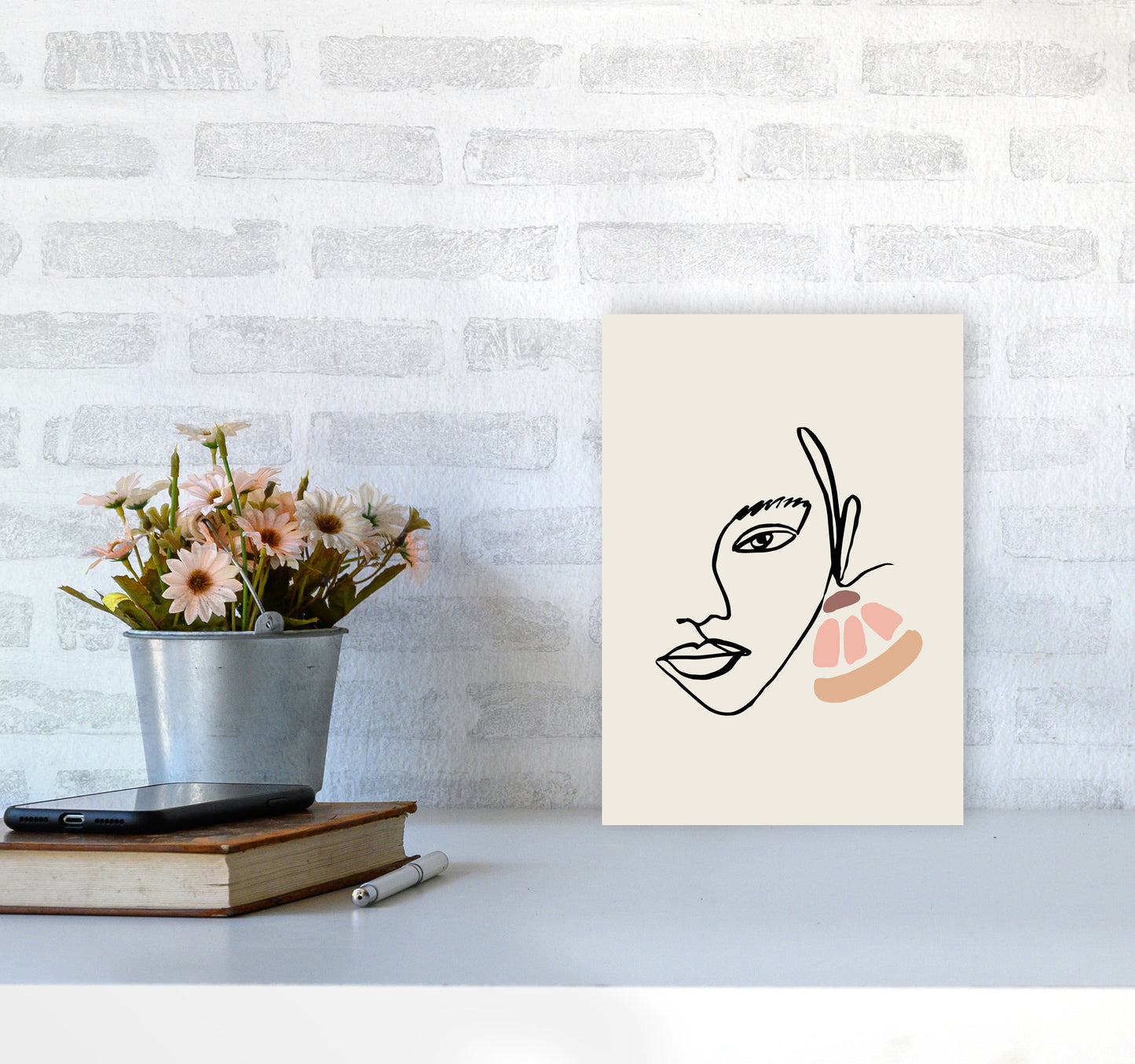 Boho Face With Earrings Sketch1 By Planeta444 A4 Black Frame