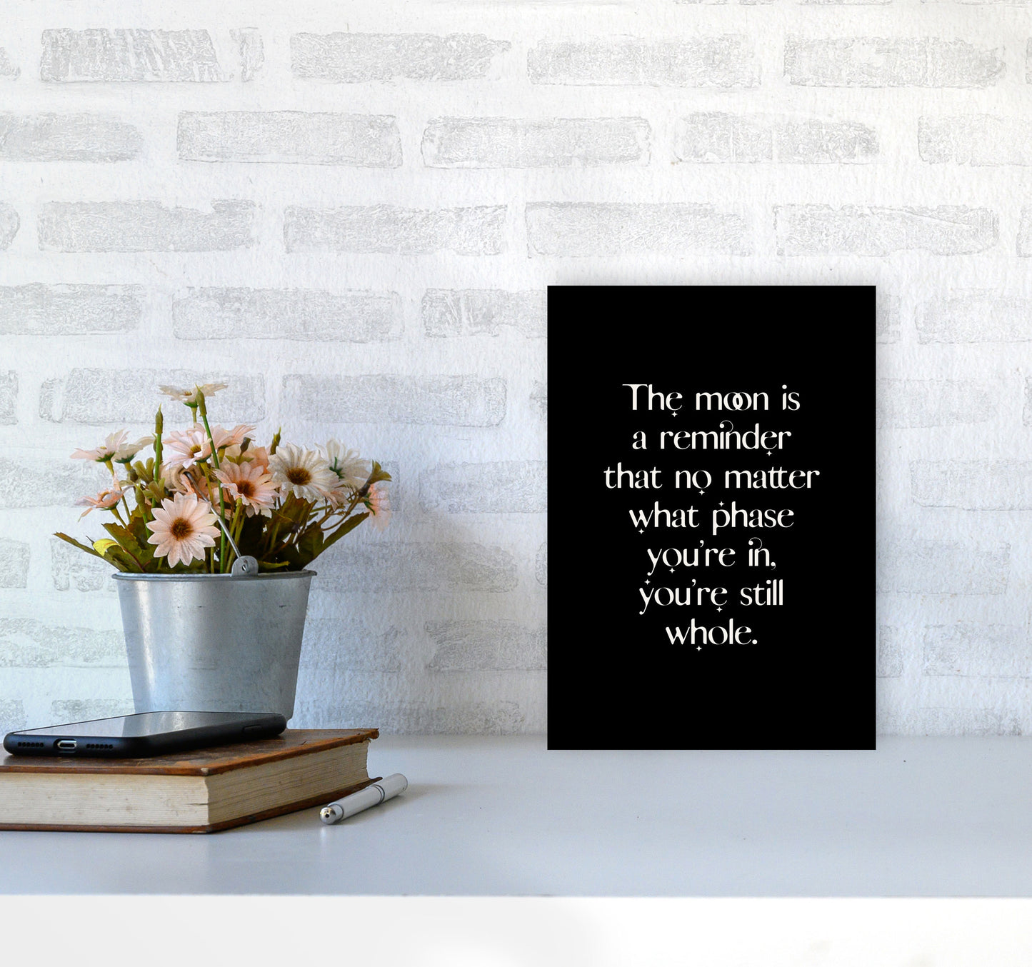 The Moon Is A Reminder By Planeta444 A4 Black Frame
