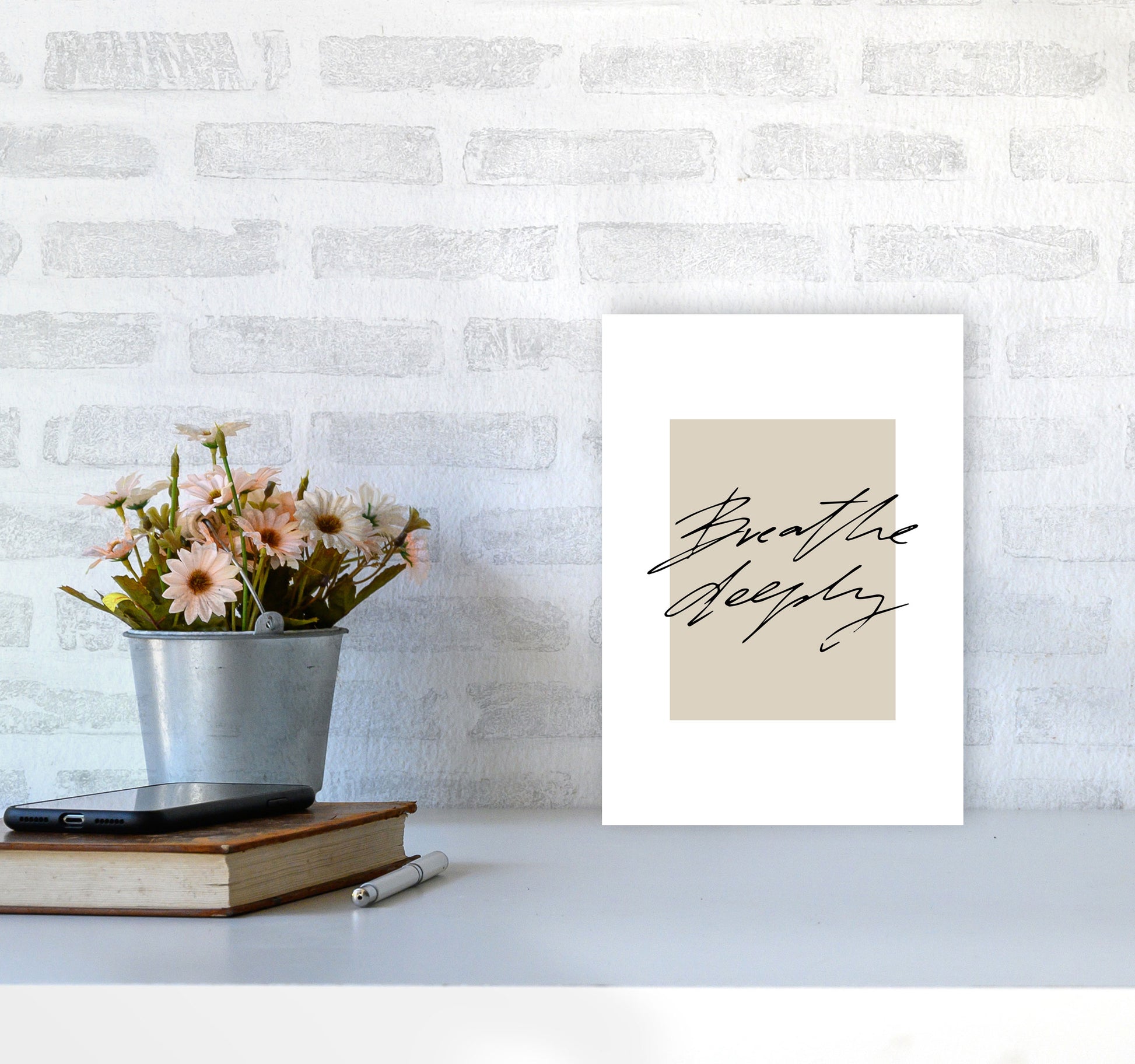 Breathe Deeply By Planeta444 A4 Black Frame