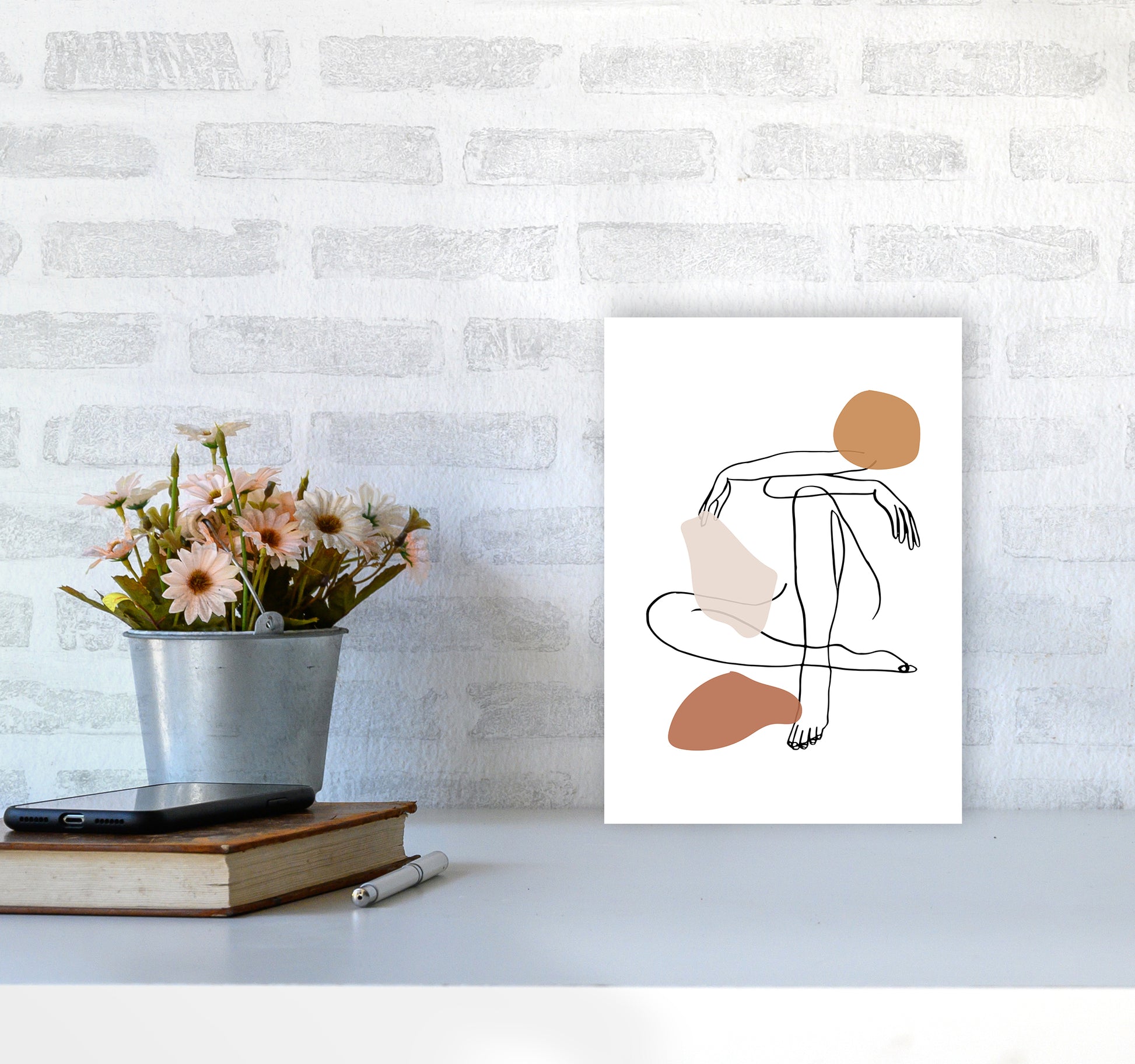 Sitting Legs Arms Crossed Stains Earth Colors By Planeta444 A4 Black Frame