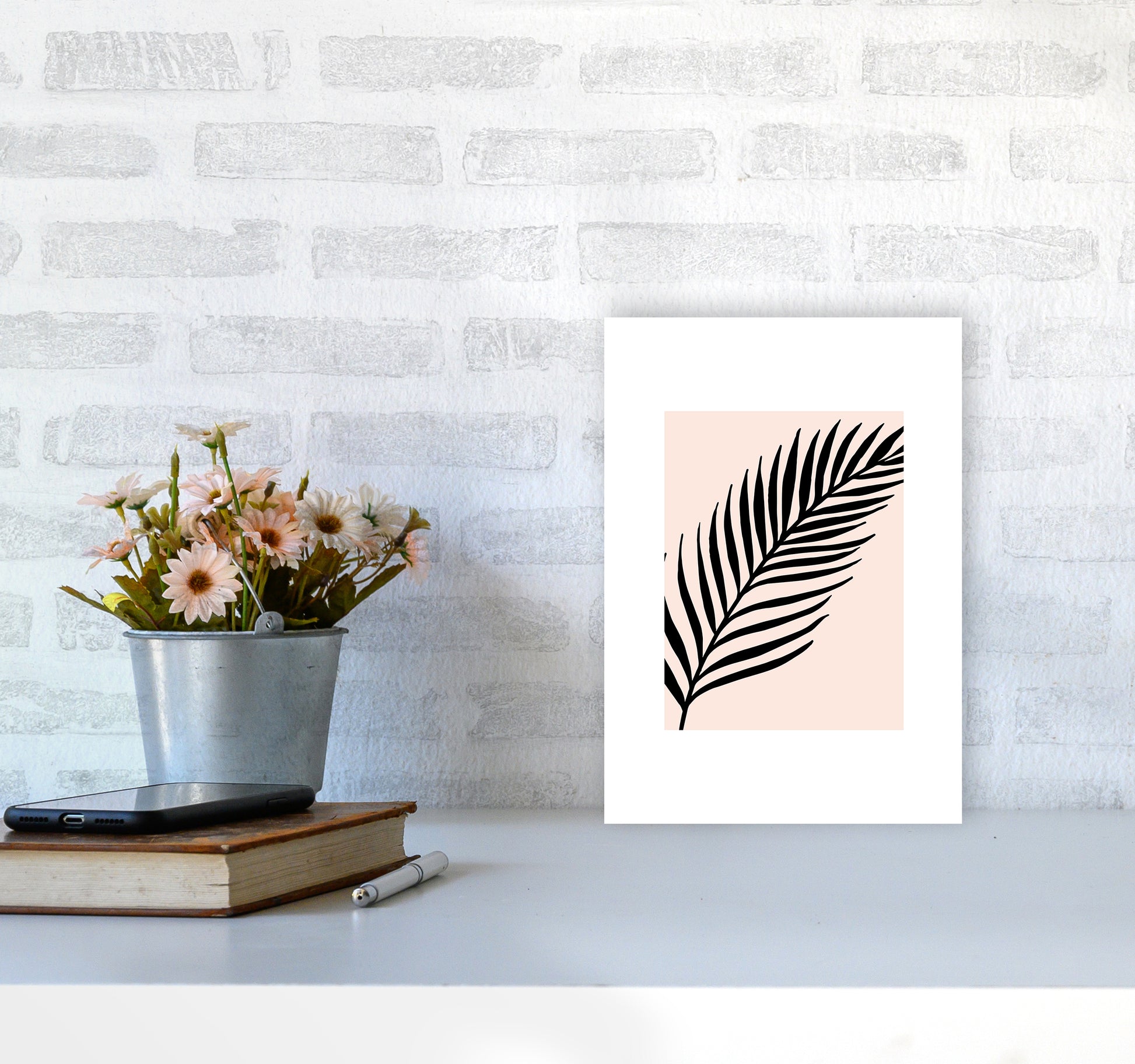 Palm Rose Rectangle 2 By Planeta444 A4 Black Frame