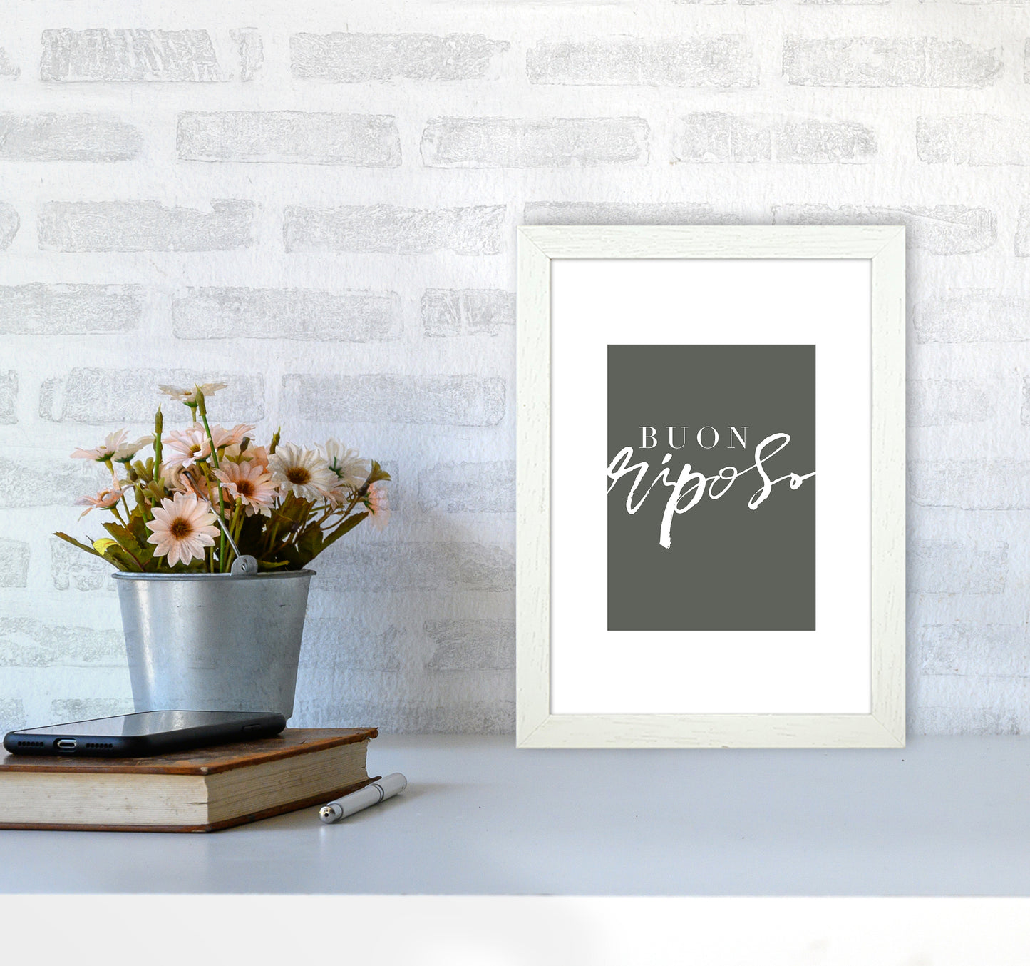Buon Riposo Pewtergreen Color By Planeta444 A4 Oak Frame