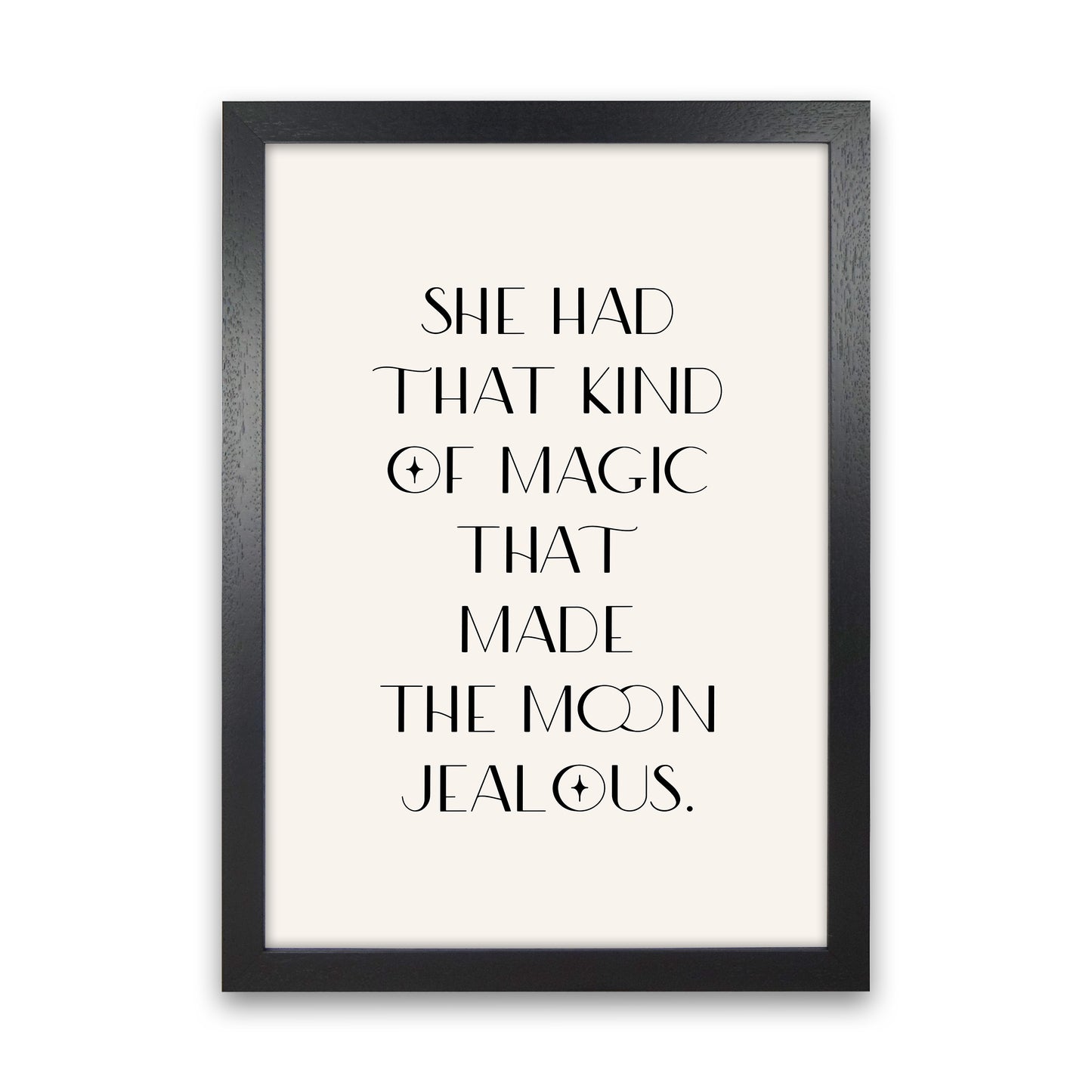 She Had That Kind Of Magic Black On Beige By Planeta444 Black Grain