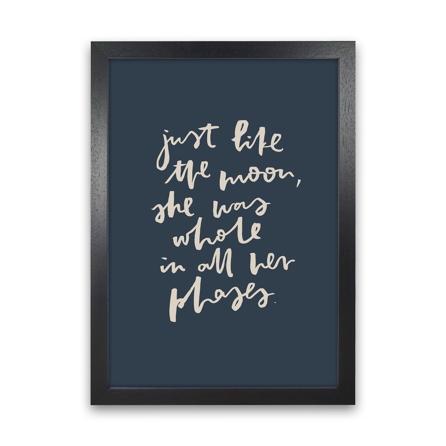 Just Like The Moon Lettering Navy By Planeta444 Black Grain