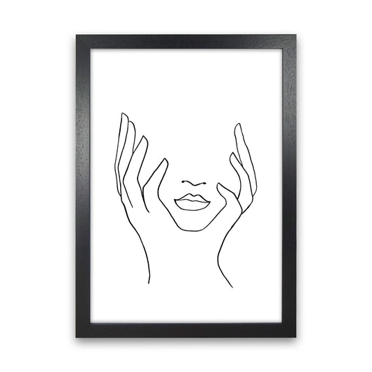Line Art Holding Face By Planeta444 Black Grain