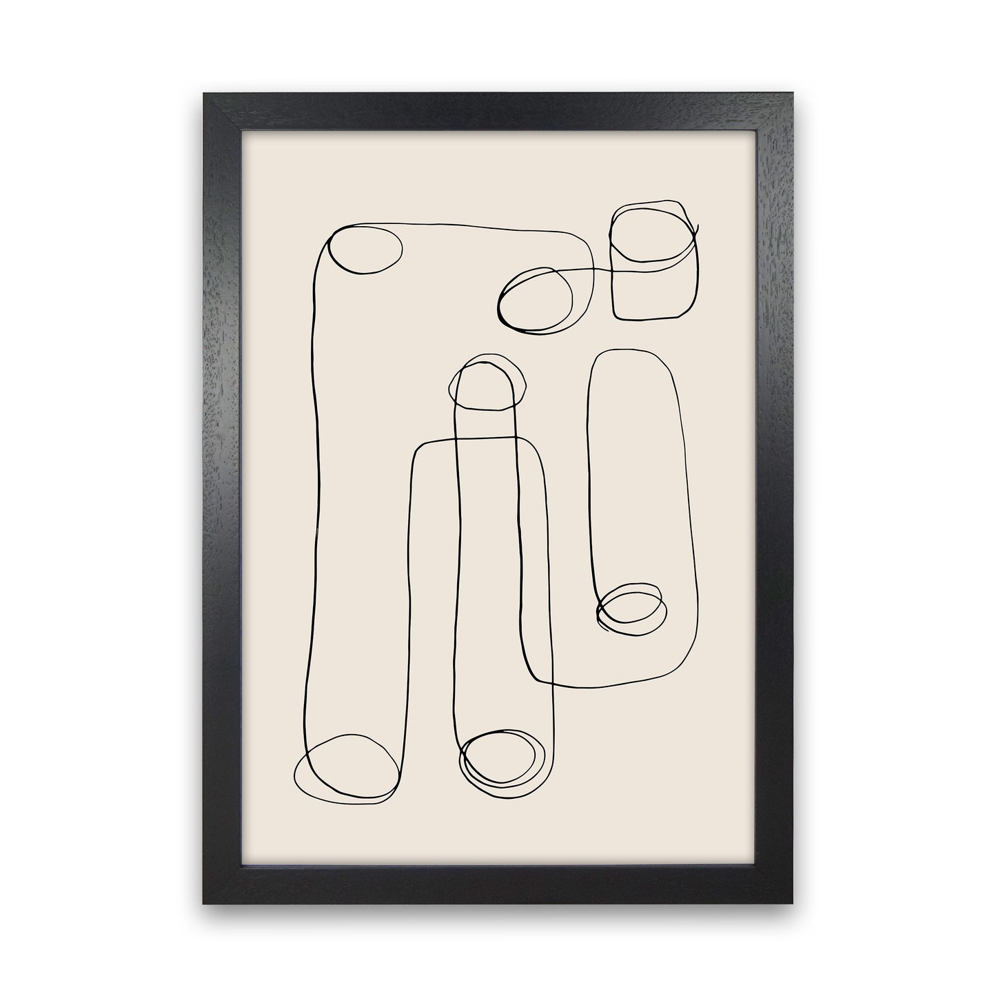 Abstract Line Doodles By Planeta444 Black Grain