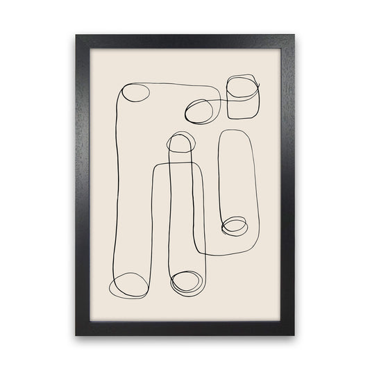 Abstract Line Doodles By Planeta444 Black Grain