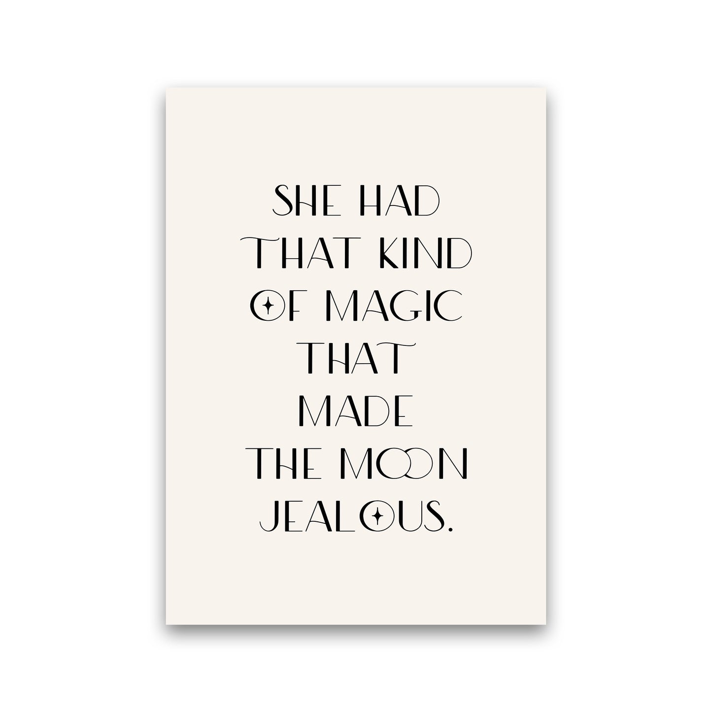 She Had That Kind Of Magic Black On Beige By Planeta444 Print Only
