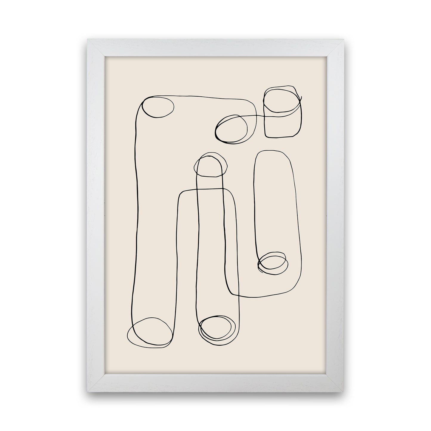 Abstract Line Doodles By Planeta444 White Grain
