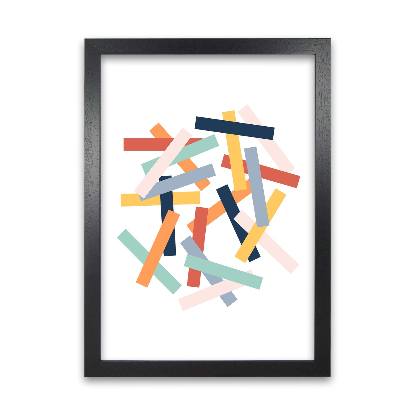 Colorful Scandinavian Lines Original A1 Black Grain Frame