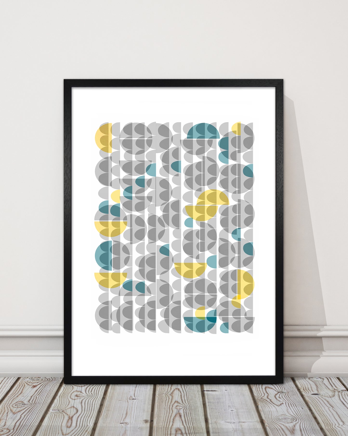 Geometric Grey and Yellow B Original