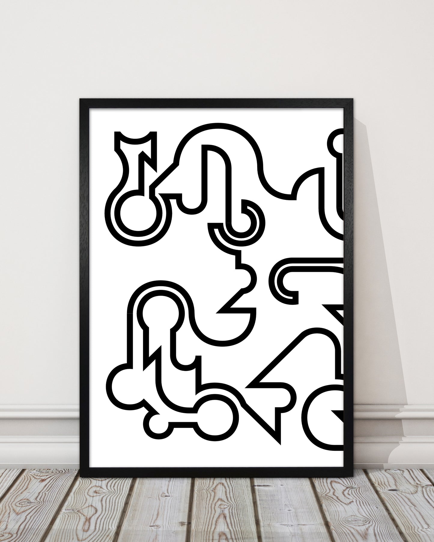 Abstract Black and White Minimal Line Left