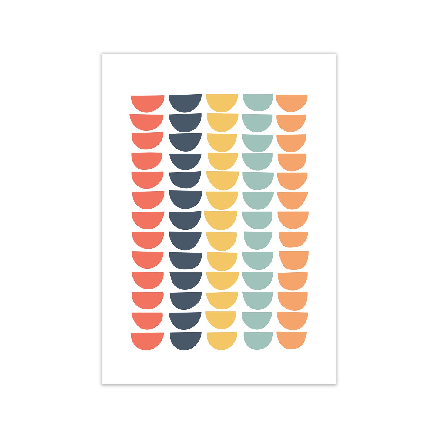 Retro Multicolor Half Circles Original A1 Print Only
