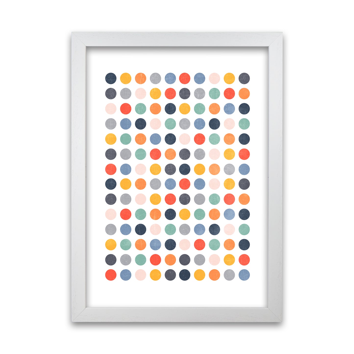 Scandinavian Dots Artwork Original A1 White Grain Frame
