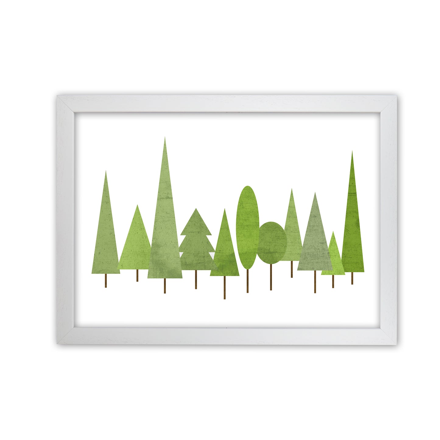Scandinavian Trees Landscape Original A1 White Grain Frame