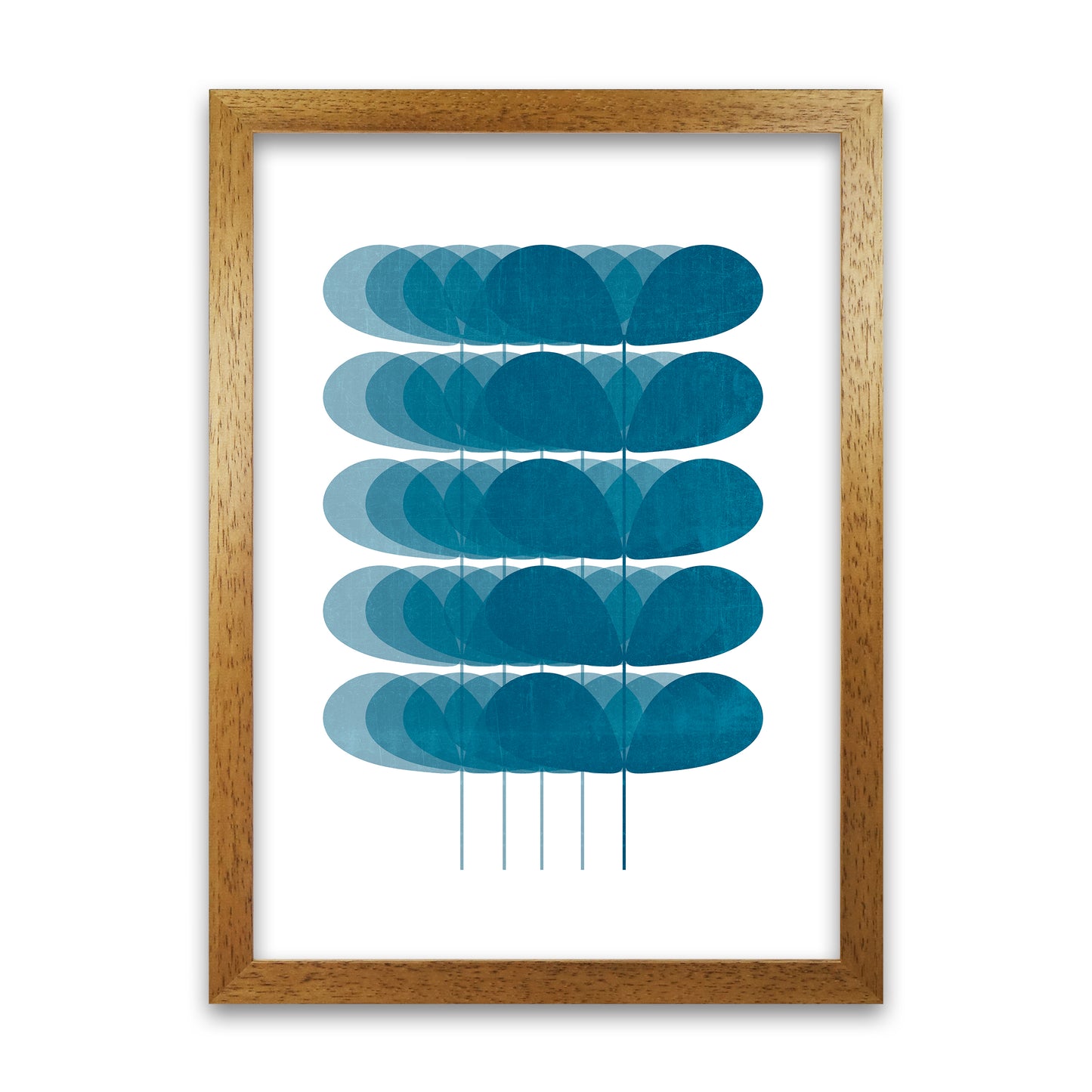 Scandinavian Turquoise Leaves Original