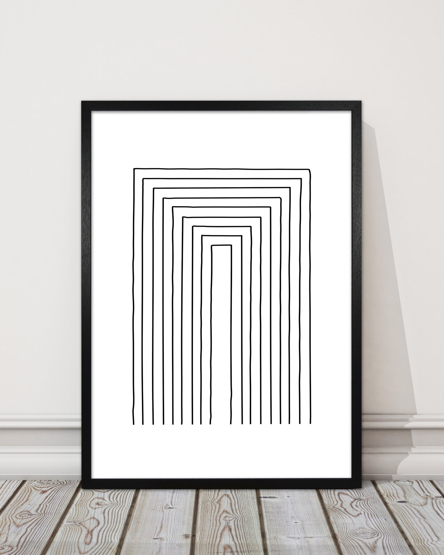 Geometric Set of 2 Black and White Print A