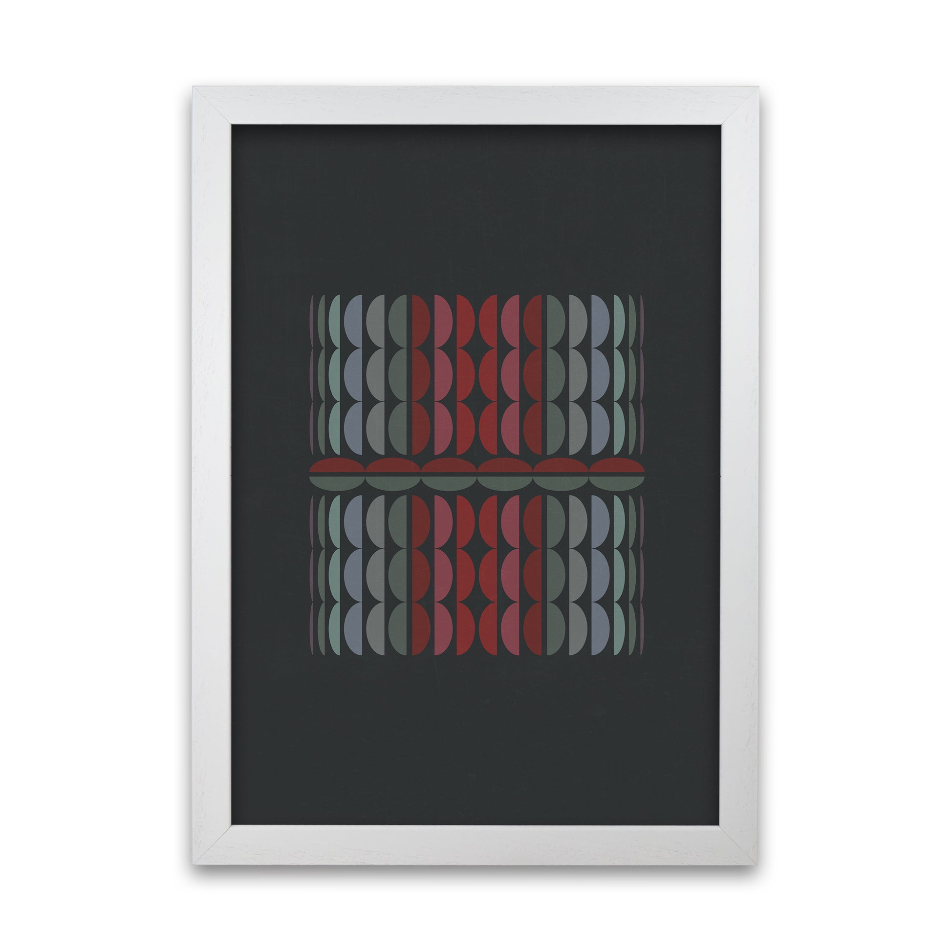 Abstract Shapes on Grey Original A1 White Grain Frame