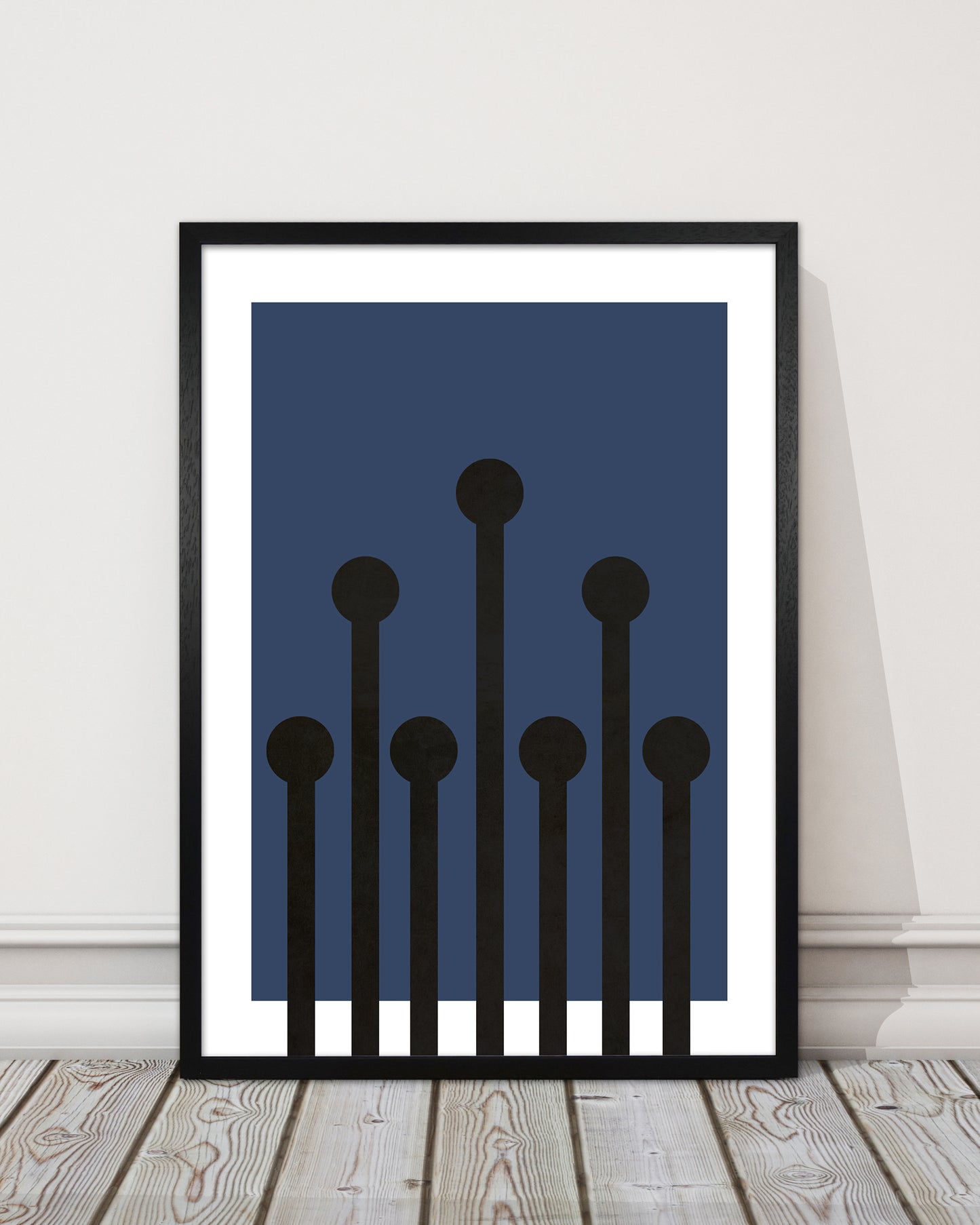 Black and Blue Scandinavian Art