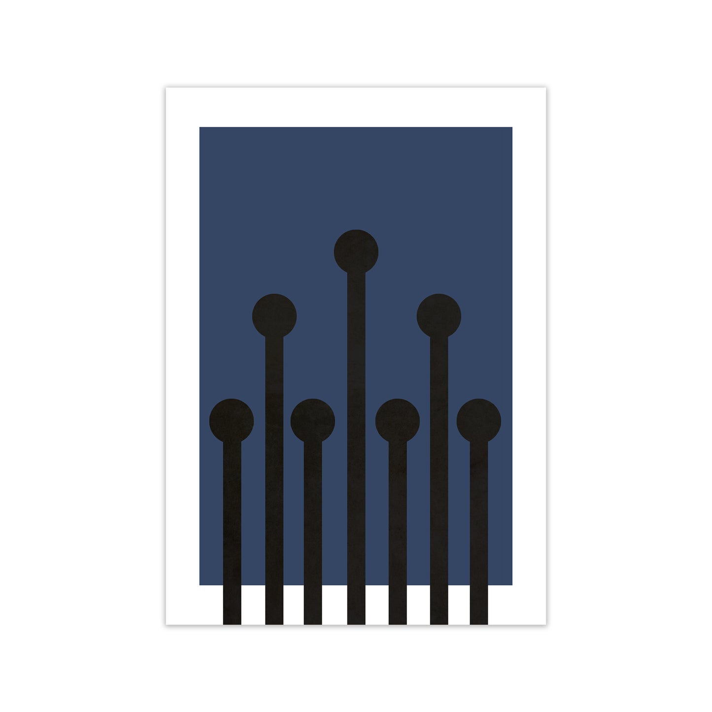 Black and Blue Scandinavian Art A1 Print Only