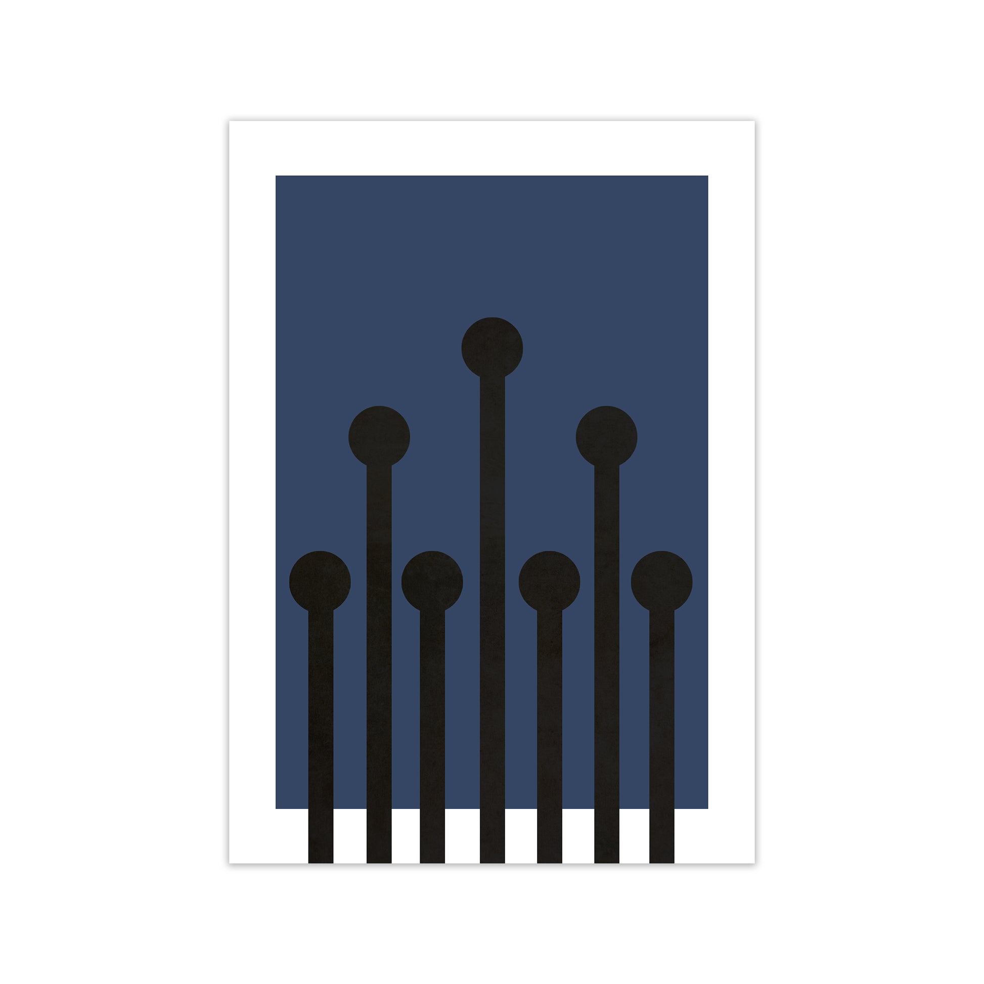 Black and Blue Scandinavian Art A1 Print Only
