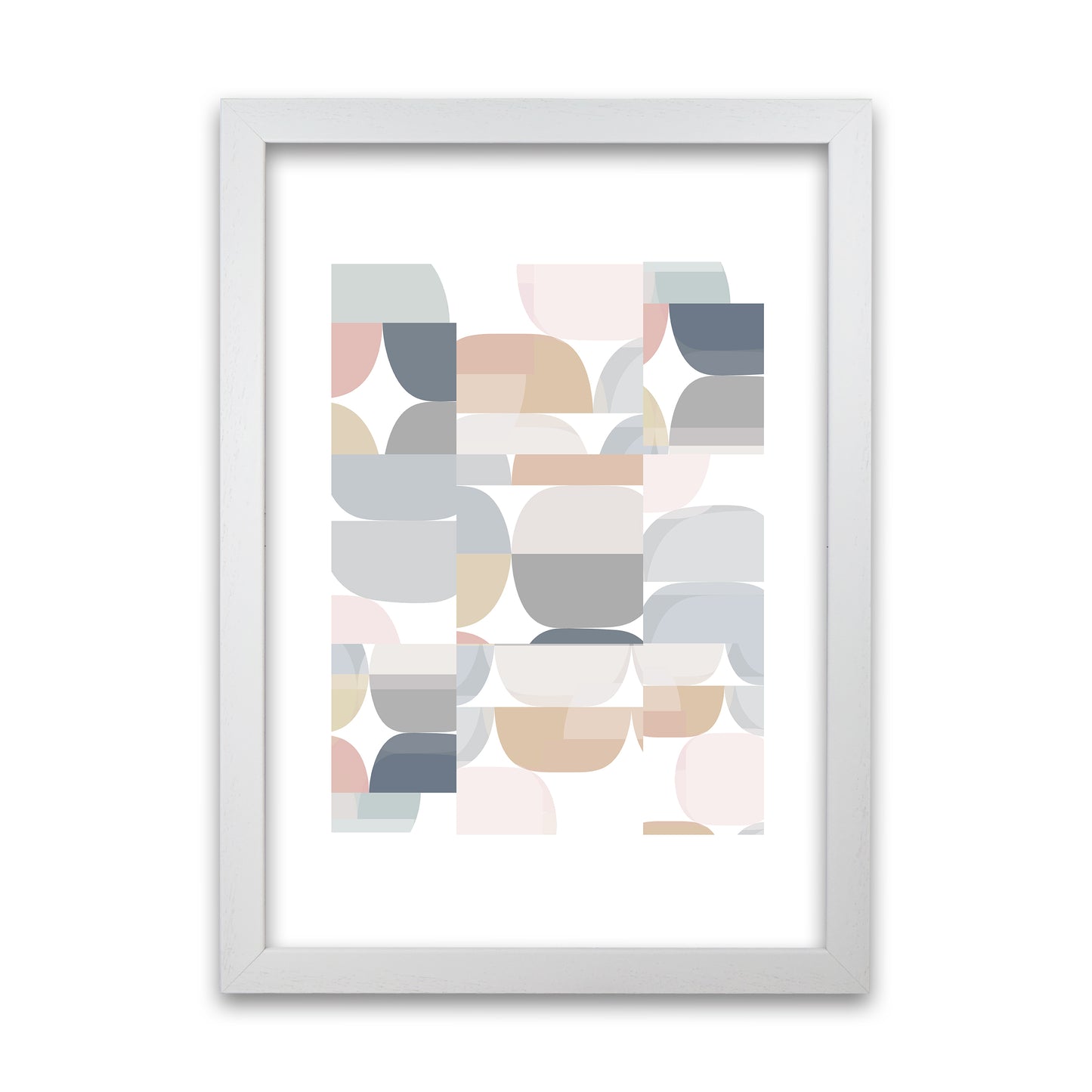 Light Desaturated Abstract Wall Art A1 White Grain Frame