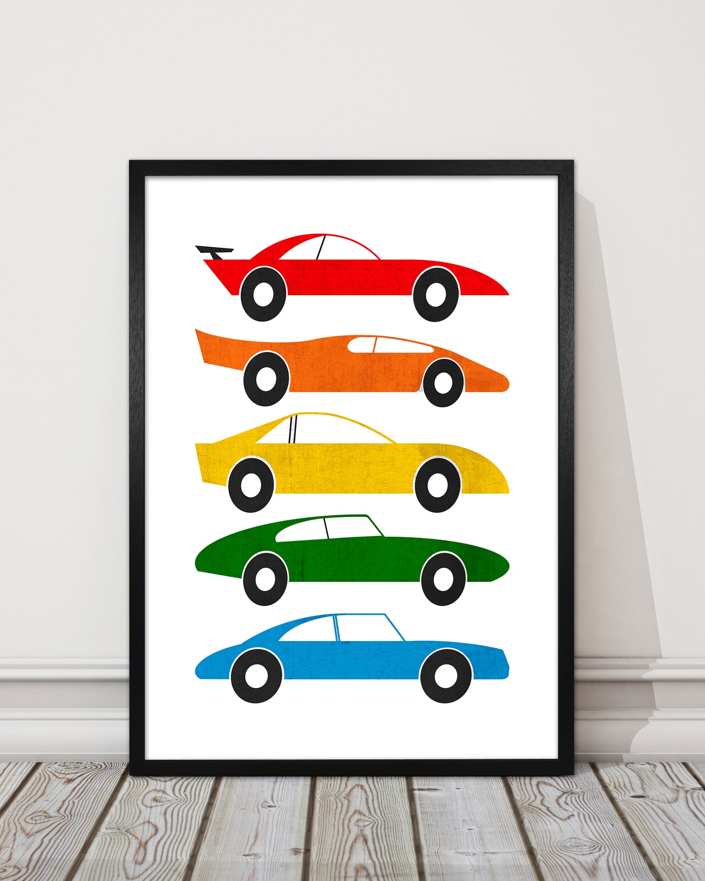 Mid Century Cars on White