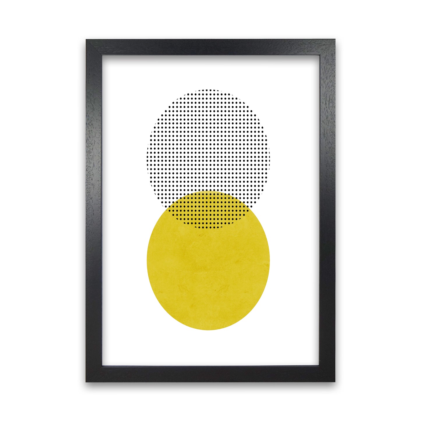 Mid Century Circles Original A1 Black Grain Frame