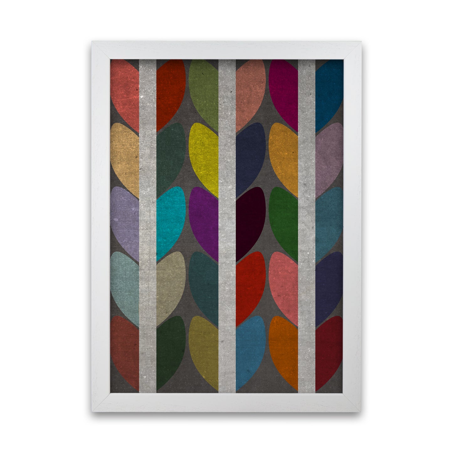 Scandinavian Wall Art Dark Original A1 White Grain Frame