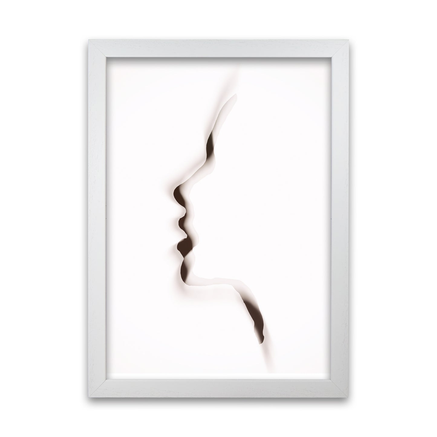 Female Profile Original A1 White Grain Frame