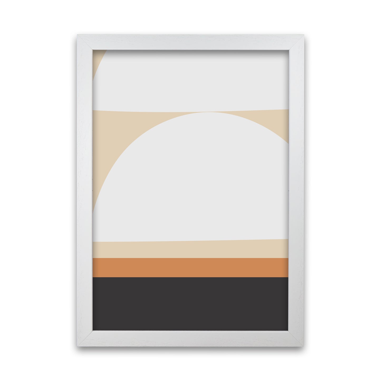 White Abstract Shapes Original A1 White Grain Frame