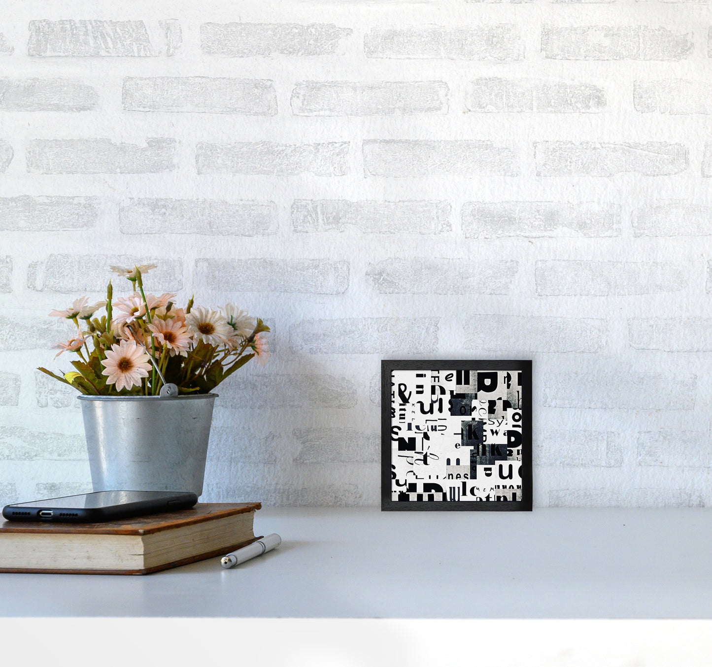 Black and White Typography Pair A Original3030 White Frame