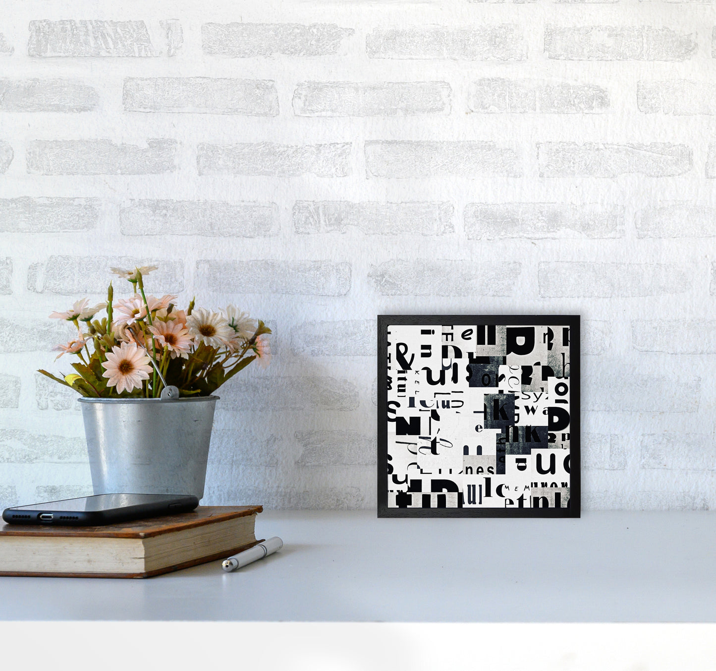 Black and White Typography Pair A Original4040 White Frame