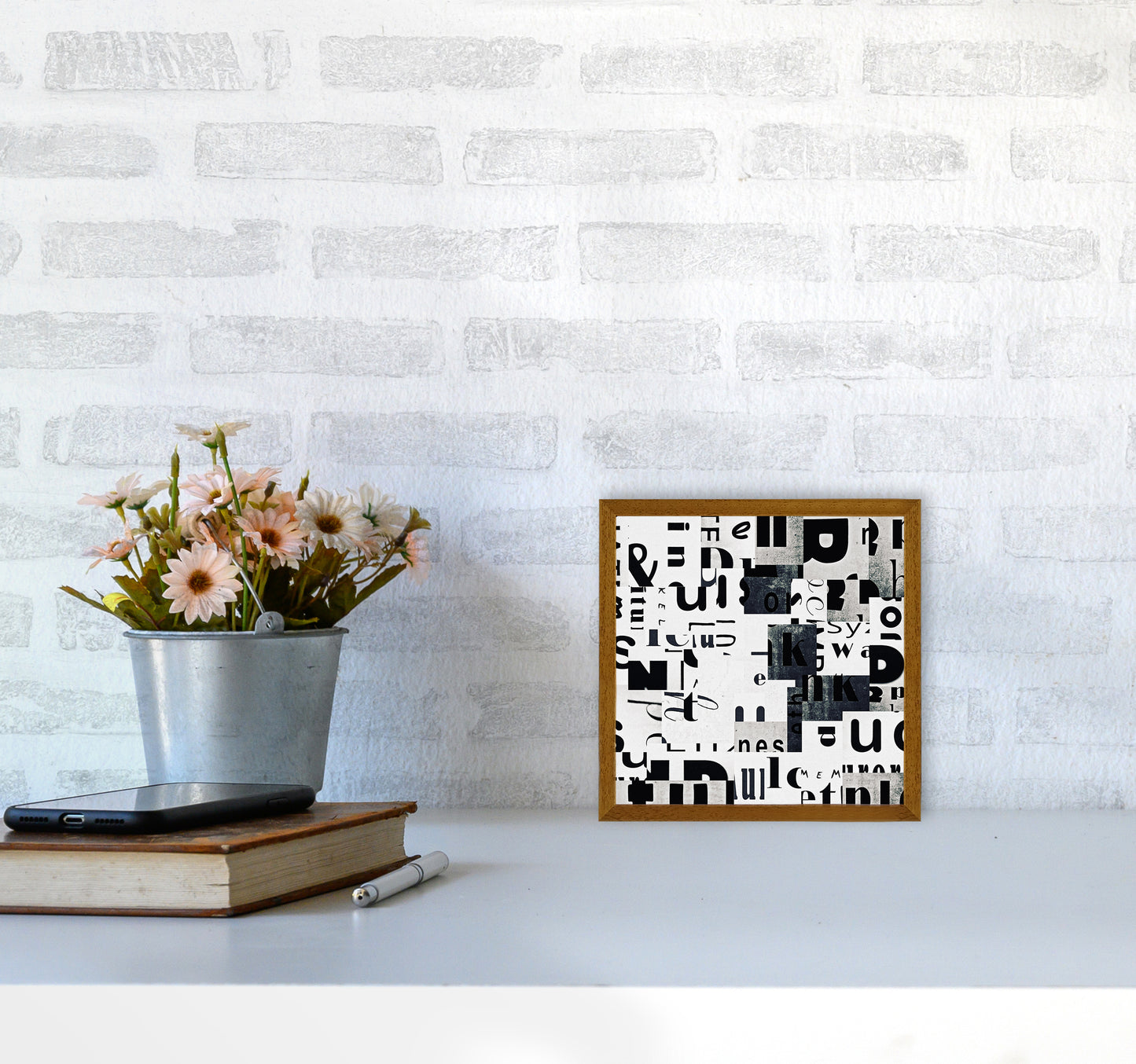 Black and White Typography Pair A Original4040 Print Only