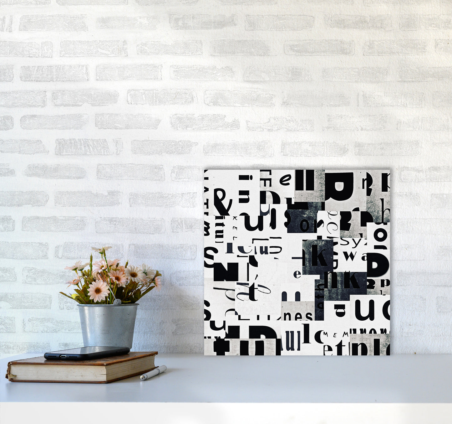 Black and White Typography Pair A Original5050 Black Frame