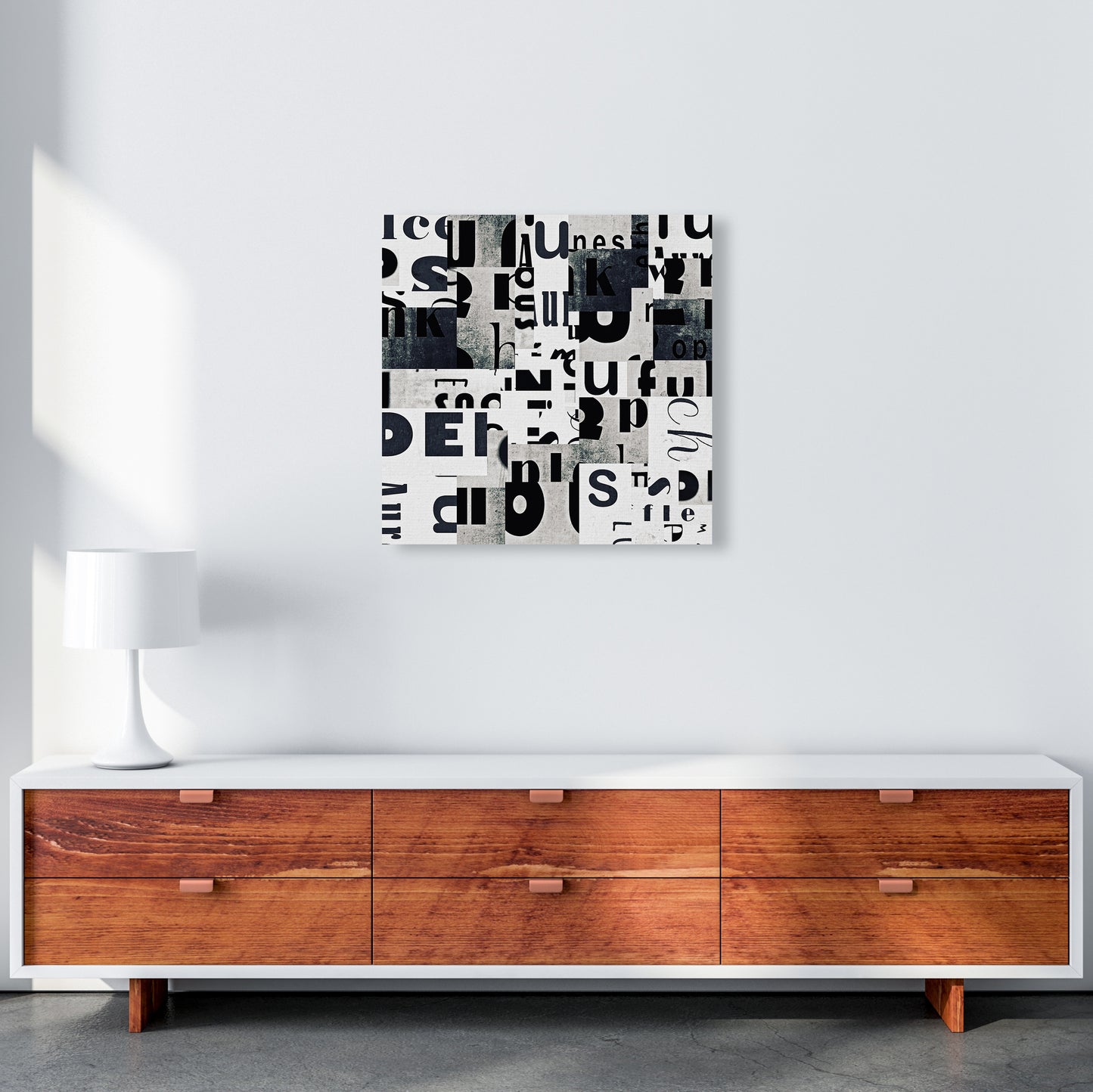 Black and White Typography Pair B Original 60x60 Canvas